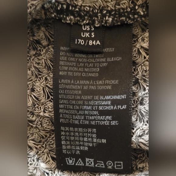 URBAN OUTFITTERS WAFFLE KNIT, PEPLUM TOP GREY/BLACK SZ. SM/SP - Picture 5 of 7